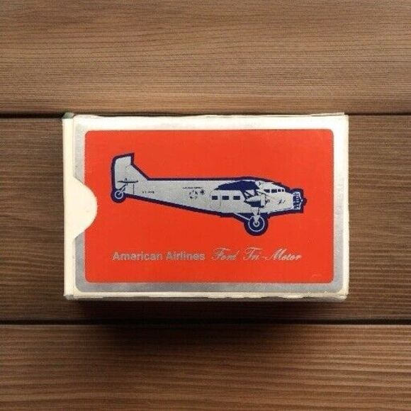Vintage Boxed Deck American Airlines Playing Cards Ford Tri Motor Plane - Picture 1 of 6